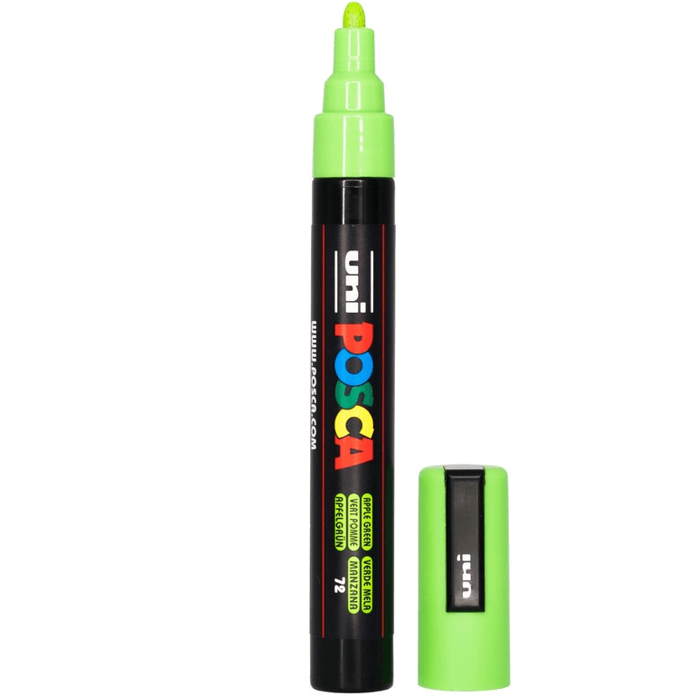 Uni Posca PC-5M Poster Marker Medium Bullet Tip 2.5mm Apple Green 6 Pack PC5MAG (6 Pack Apple Green) - SuperOffice