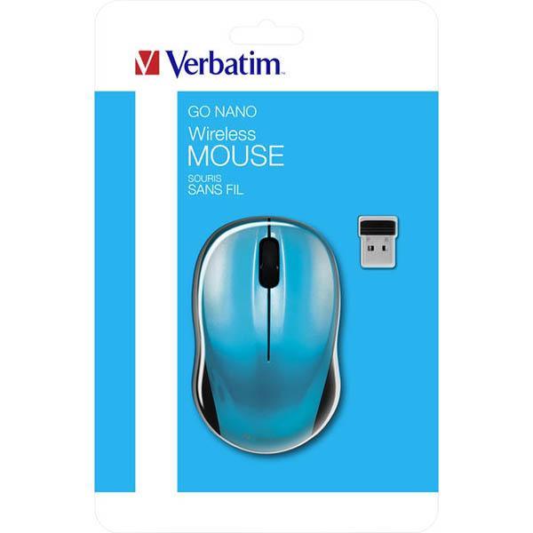 Verbatim Go Nano Wireless Mouse Caribbean Blue 49044 - SuperOffice