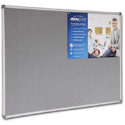 Visionchart Corporate Felt Pinboard Aluminium Frame 1500 X 1200Mm Grey VF1512L - SuperOffice