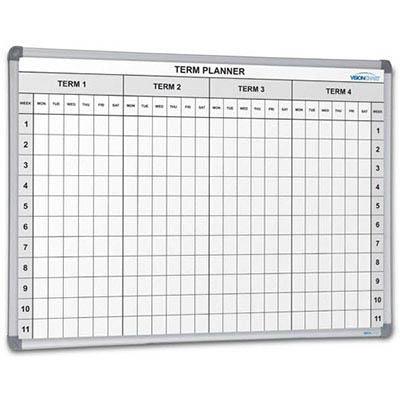 Visionchart Magnetic Whiteboard School Planner 4 Term 1500 X 1200Mm VDT002 - SuperOffice