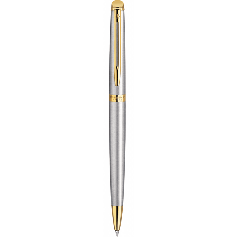 Waterman Hemisphere Ballpoint Pen Stainless Steel Gold Trim Gift Box S0920370 - SuperOffice