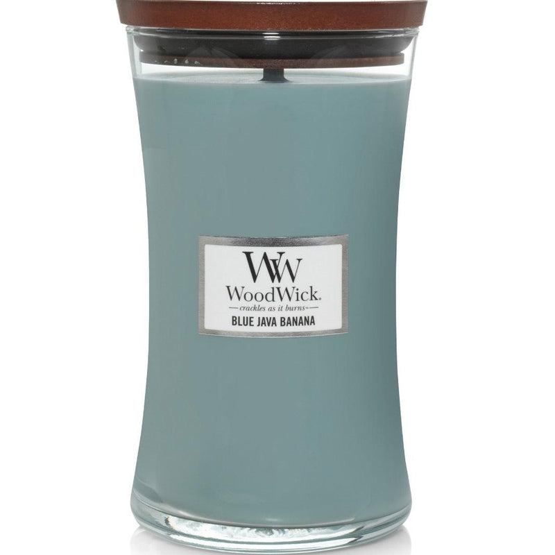 Woodwick Blue Java Banana Large Candle Crackles As It Burns 610G Hourglass 1647923 - SuperOffice