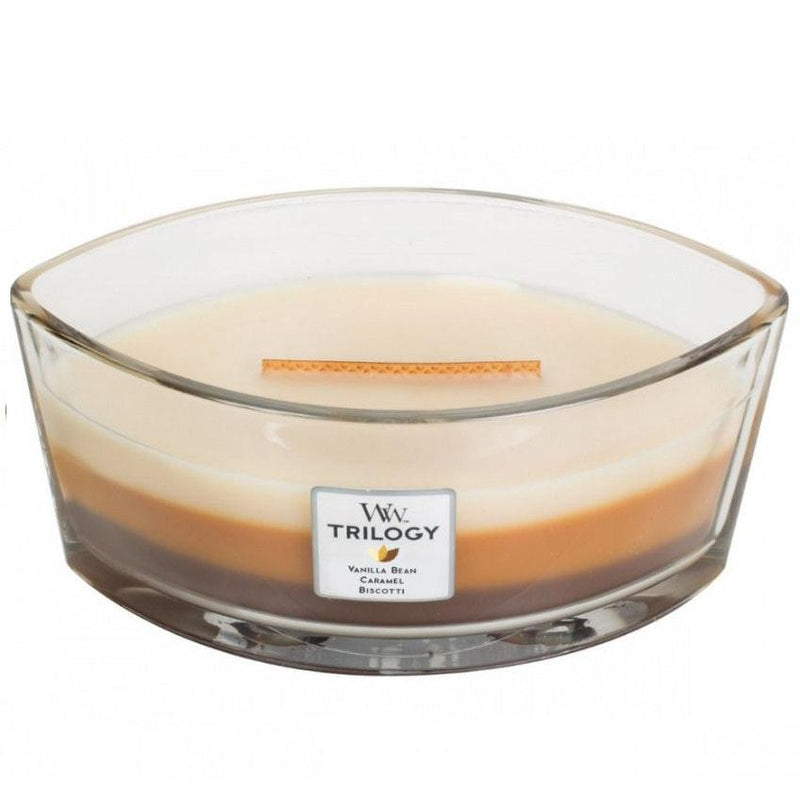 WoodWick Cafe Sweets Trilogy Candle Crackles As It Burns Ellipse Hearthwick 76904 - SuperOffice