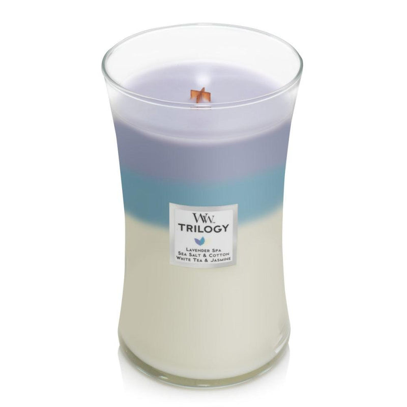 WoodWick Calming Retreat Trilogy Large Candle Crackles As It Burns 610G Hourglass WW93965 - SuperOffice