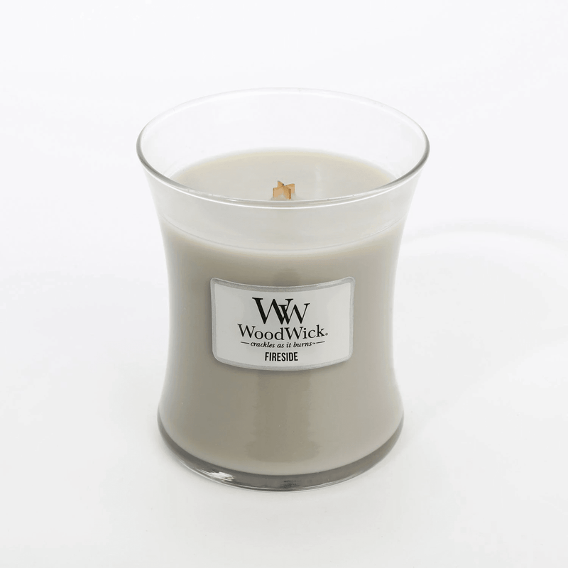 Woodwick Fireside Medium Candle Crackles As It Burns 275G Hourglass 92106 - SuperOffice