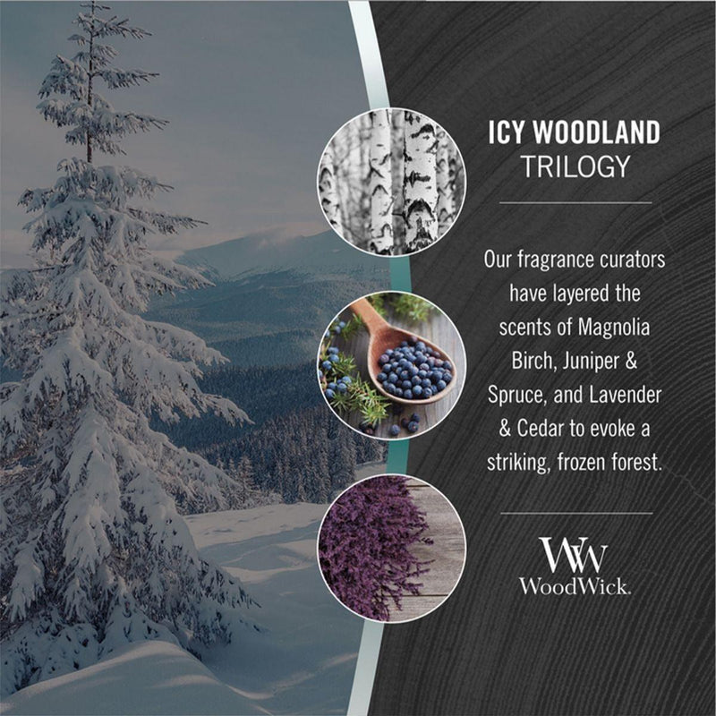 WoodWick Icy Woodland Trilogy Candle Crackles As It Burns Ellipse Hearthwick 1720901 - SuperOffice