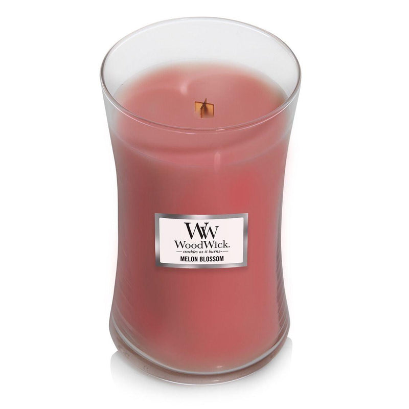 WoodWick Melon Blossom Large Candle Crackles As It Burns 610G Hourglass 1681480 - SuperOffice