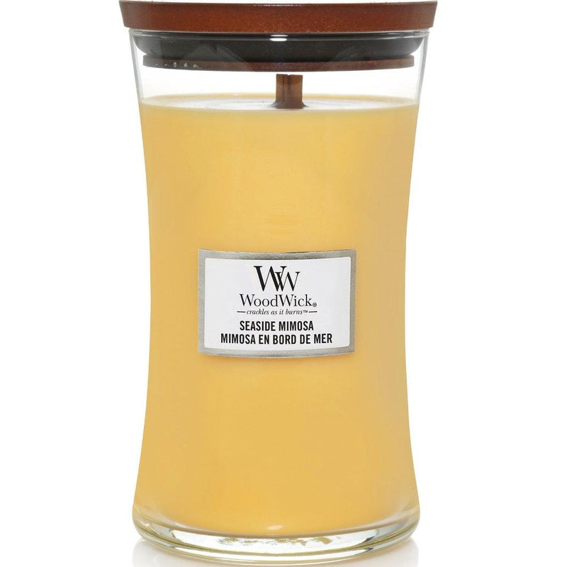 Woodwick Seaside Mimosa Large Candle Crackles As It Burns 610G Hourglass 93085 - SuperOffice