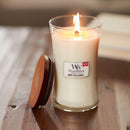 WoodWick White Tea + Jasmine Large Candle Crackles As It Burns 610G Hourglass 93062 - SuperOffice