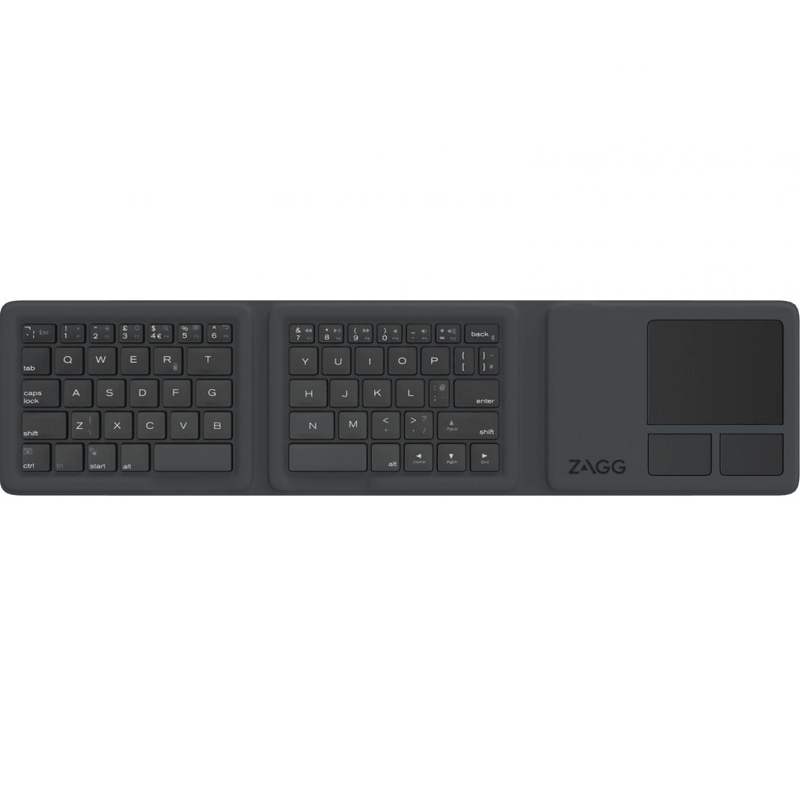 Zagg Tri-Fold Universal Bluetooth Keyboard with Touchpad Black Laptops Tablets Phones 103203612 - SuperOffice